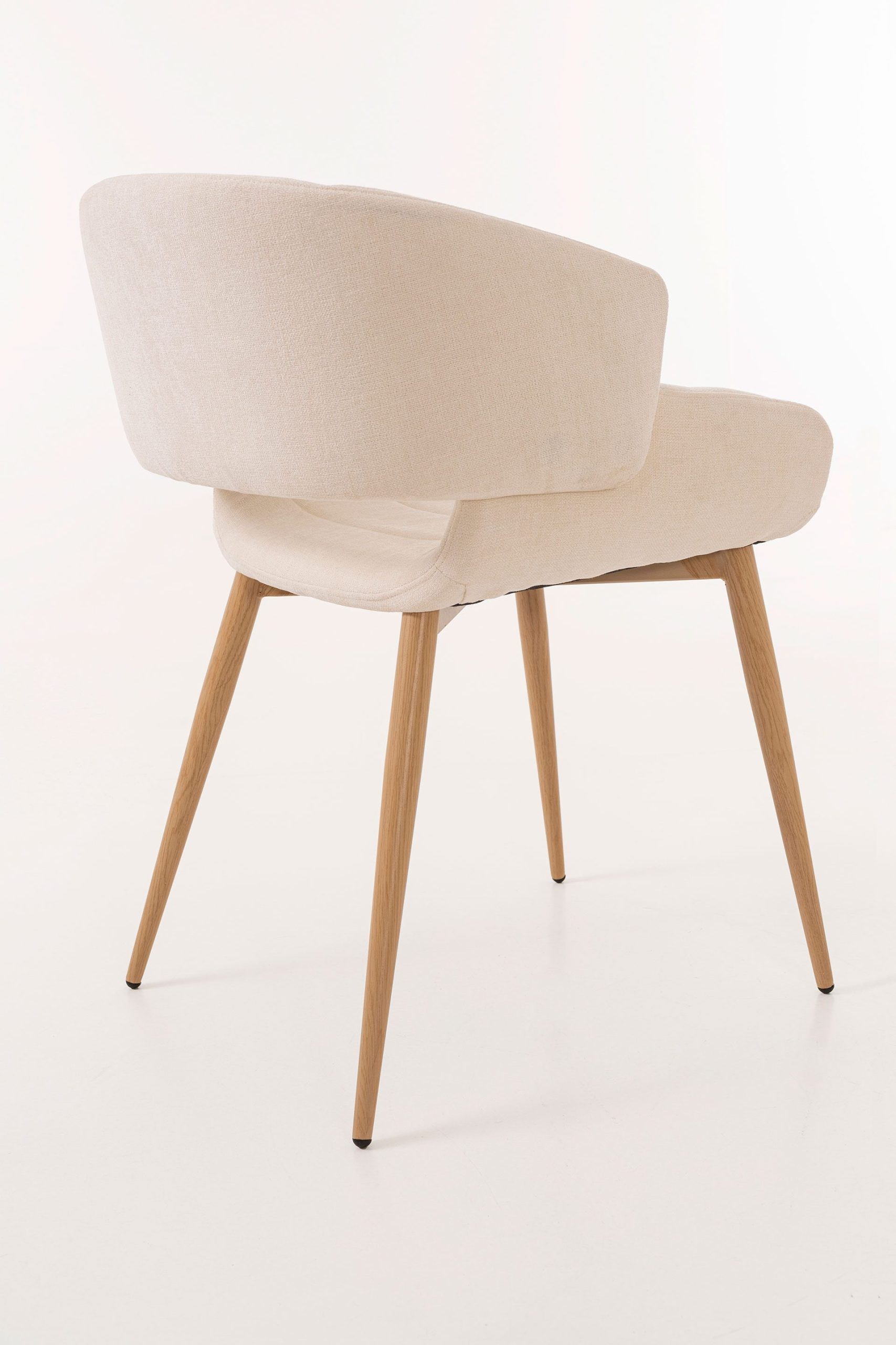 Cadeira Greta. Assento curvado estofado em bege. 77×57×60 cm - Image 5