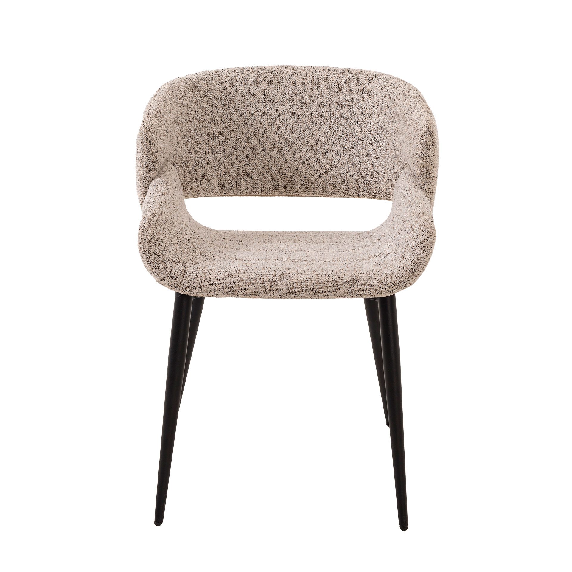 Cadeira Greta. Assento curvado em tecido cinzento. 77×57×60 cm - Image 7